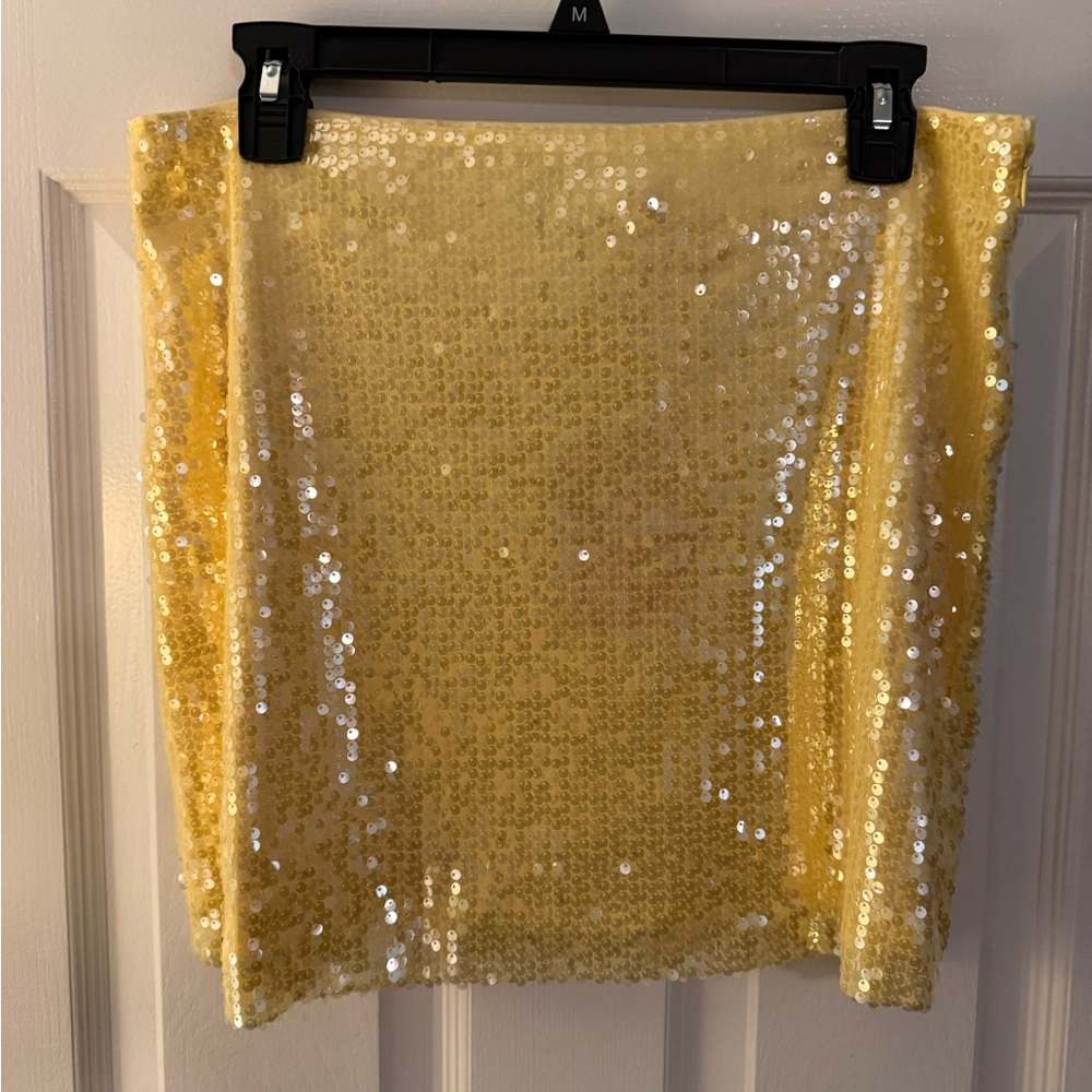Hello Molly Glittering Yellow Mini Skirt